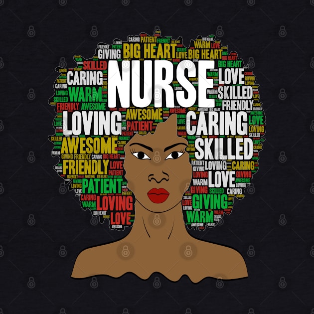 Black Nurse Afro Word Art by blackartmattersshop